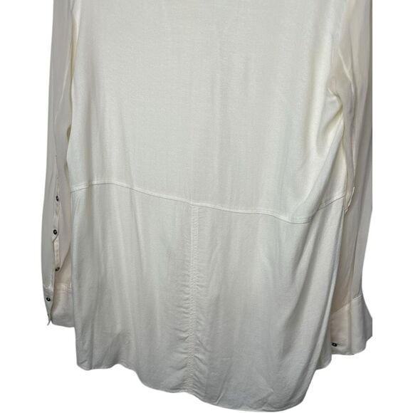 Helmut Lang White Silk Asymmetrical Tunic Blouse Size L Designer Minimalist - Picture 5 of 9
